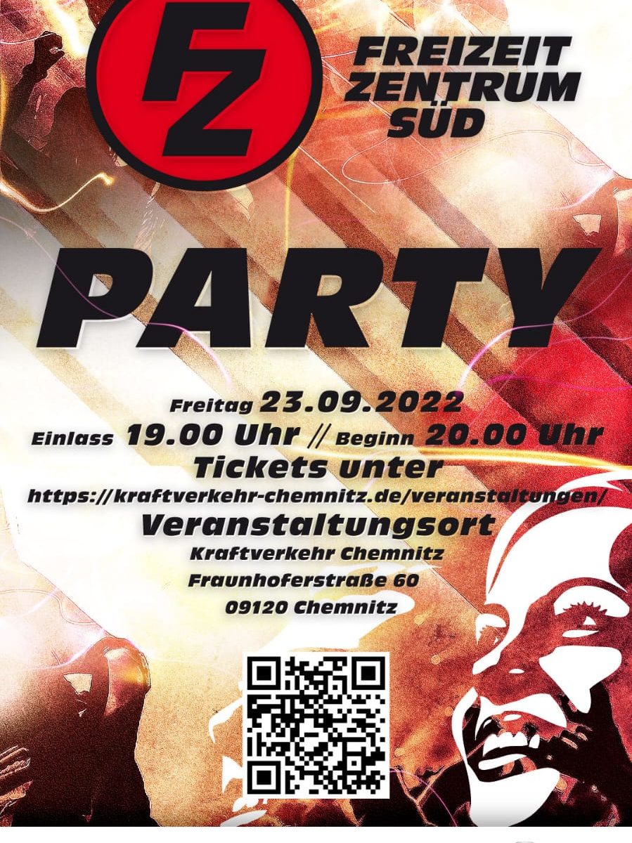 Anzeigeplakat FZ-Party (copyright bei Produzenten des Posters)